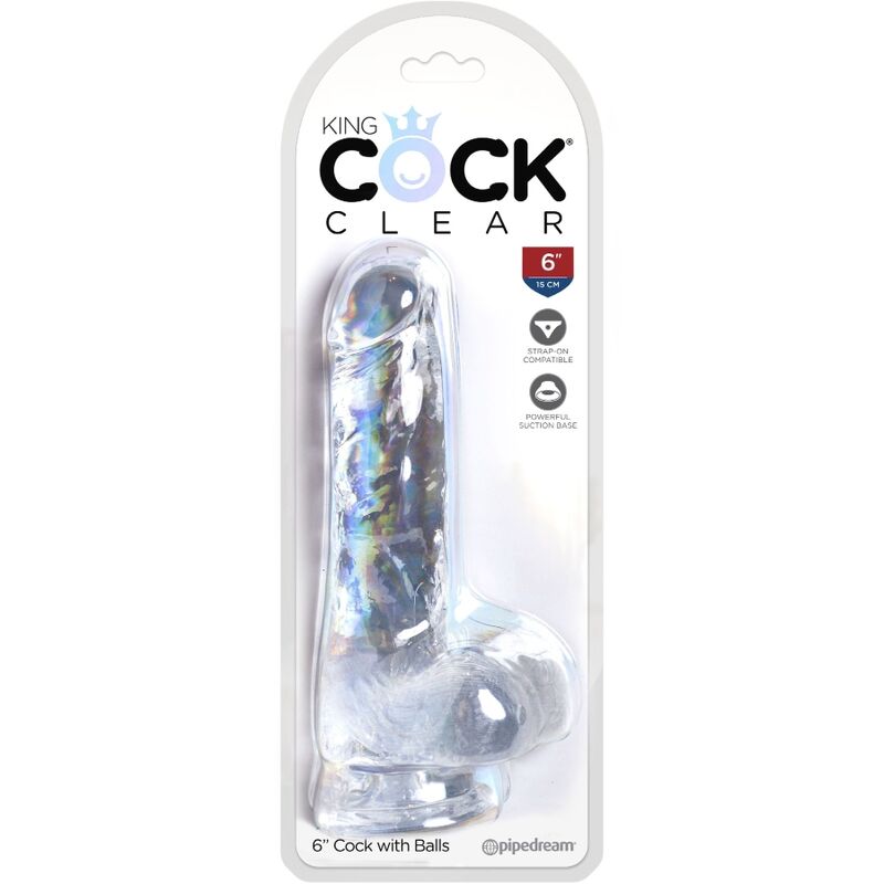 Gode Réaliste King Cock Clear Transparent 13,5cm - Pipedream