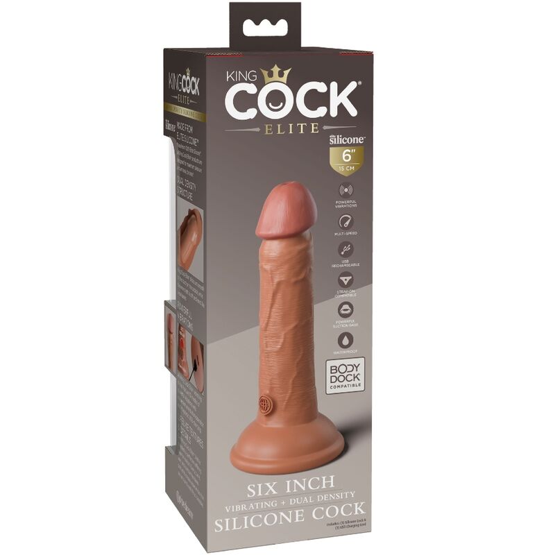 Gode Réaliste Vibrant King Cock Elite Caramel 15.2cm - Pipedream