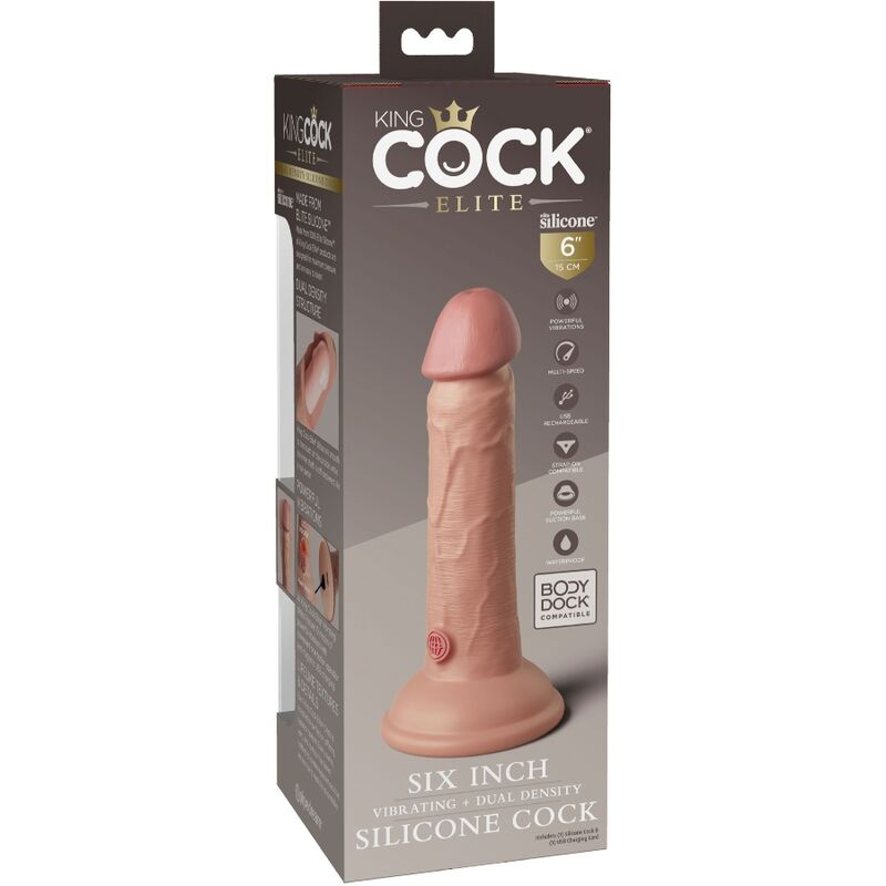 Gode Réaliste Vibrant King Cock Elite 15.2cm - Pipedream