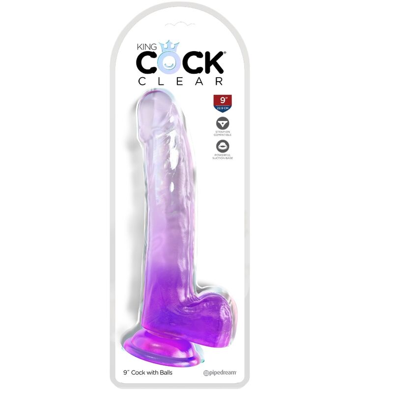 Gode Réaliste King Cock Clear Violet 20,3cm - Pipedream