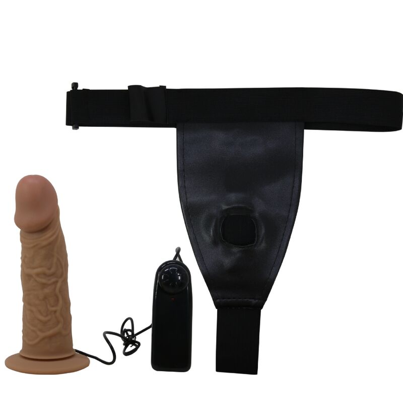 Pretty Love - Gode Ceinture Vibrant et Creux Marron / 17,5 cm