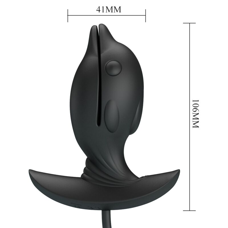 Plug Anal Gonflable en forme de Dauphin Noir - Pretty Love