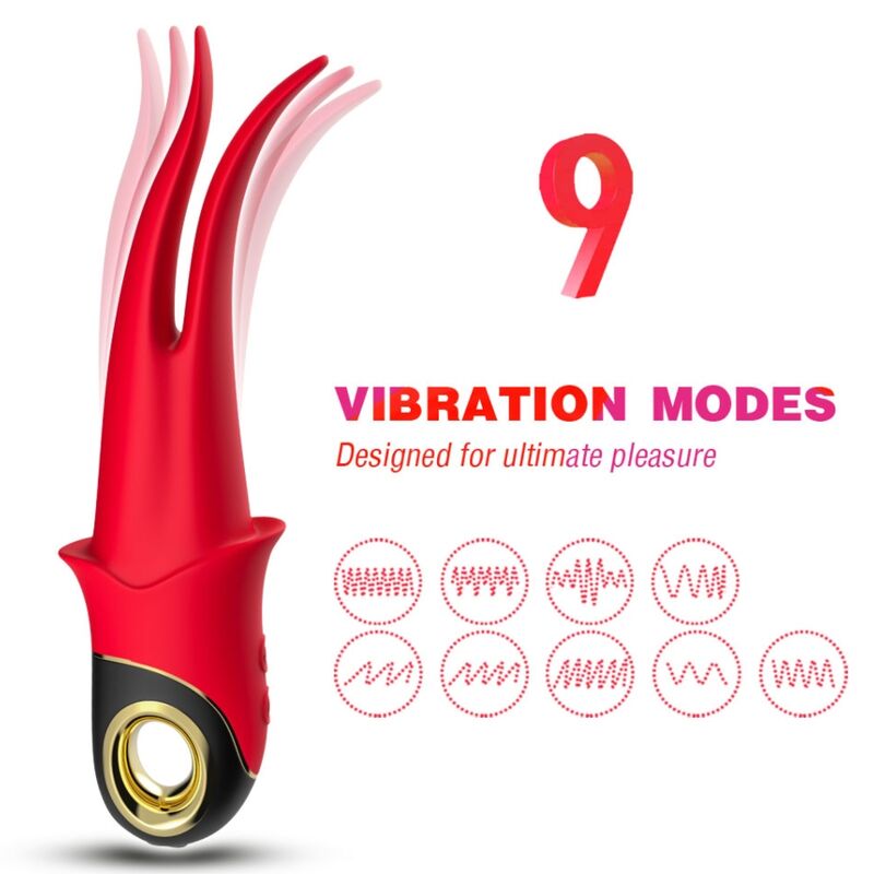 Stimulateur Clitoridien Shadow Double Tête Rouge - Armony