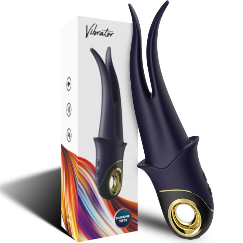 Vibrateur Shadow Double Tête Teasing Bleu - Armony