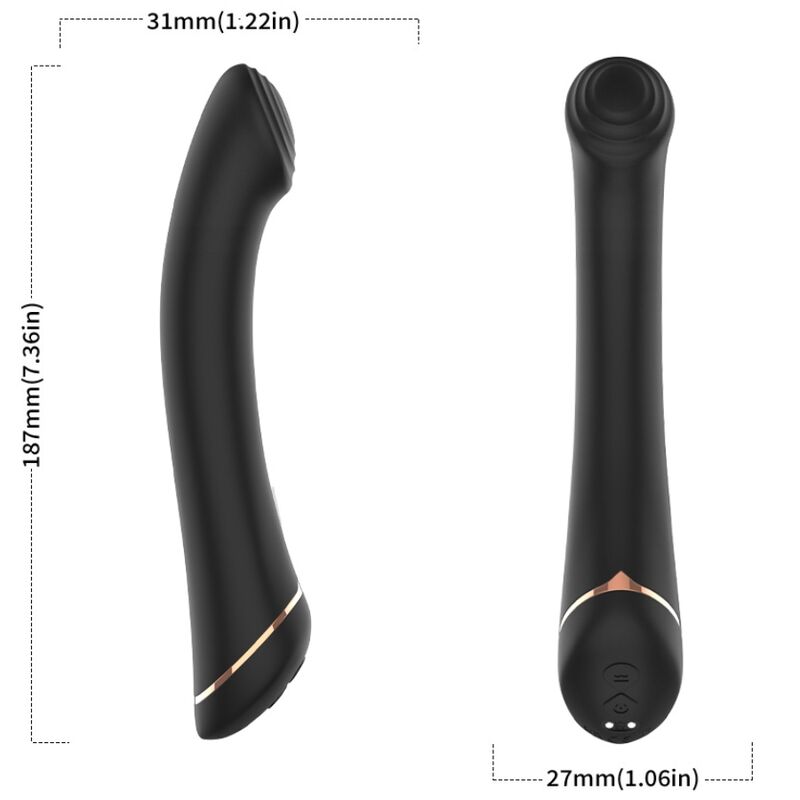 Vibromasseur Armony Flat Head Silicone Noir - Armony