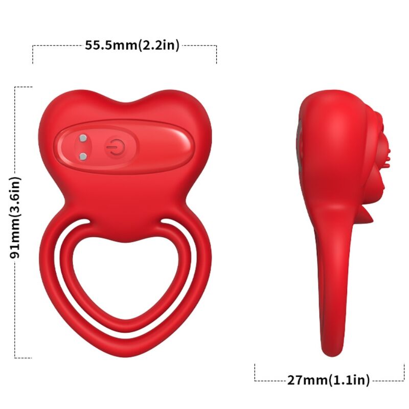 Anneau Vibrant Armony Cœur Rouge - Armony