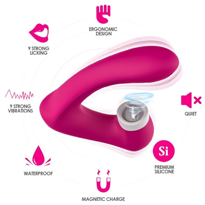 Stimulateur Clitoridien Secretkiss Léchage Vibrant Fuchsia - Armony