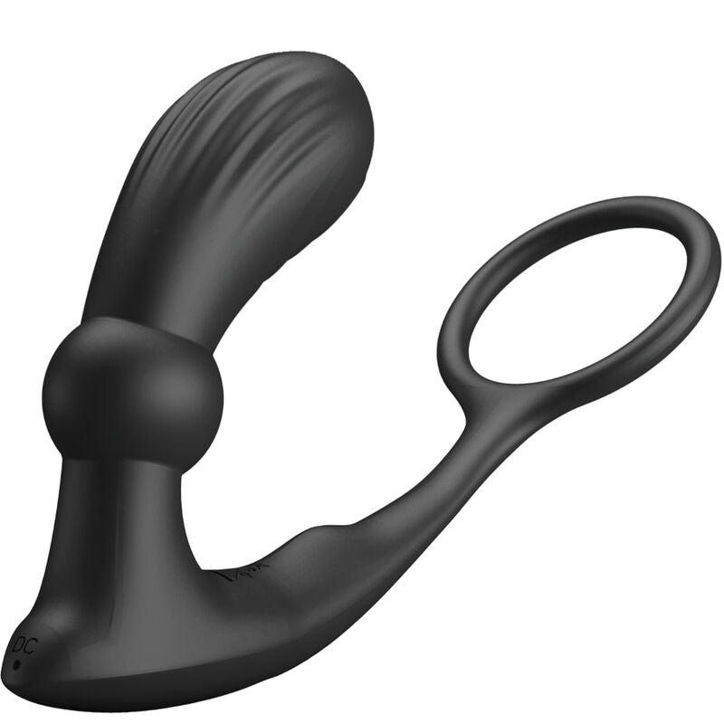 Anneau Pénien et Plug Anal Vibrant Warren Noir - Pretty Love - PRETTY LOVE BOTTOM