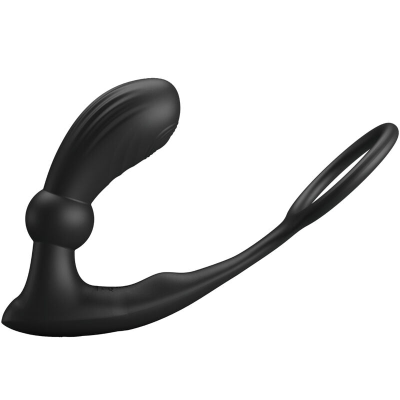 Anneau Pénien et Plug Anal Vibrant Warren Noir - Pretty Love - PRETTY LOVE BOTTOM