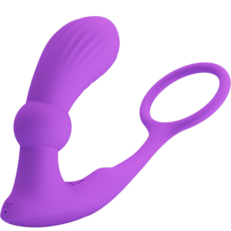 Anneau Pénien Warren Vibrant avec Plug Anal Violet - Pretty Love - PRETTY LOVE BOTTOM