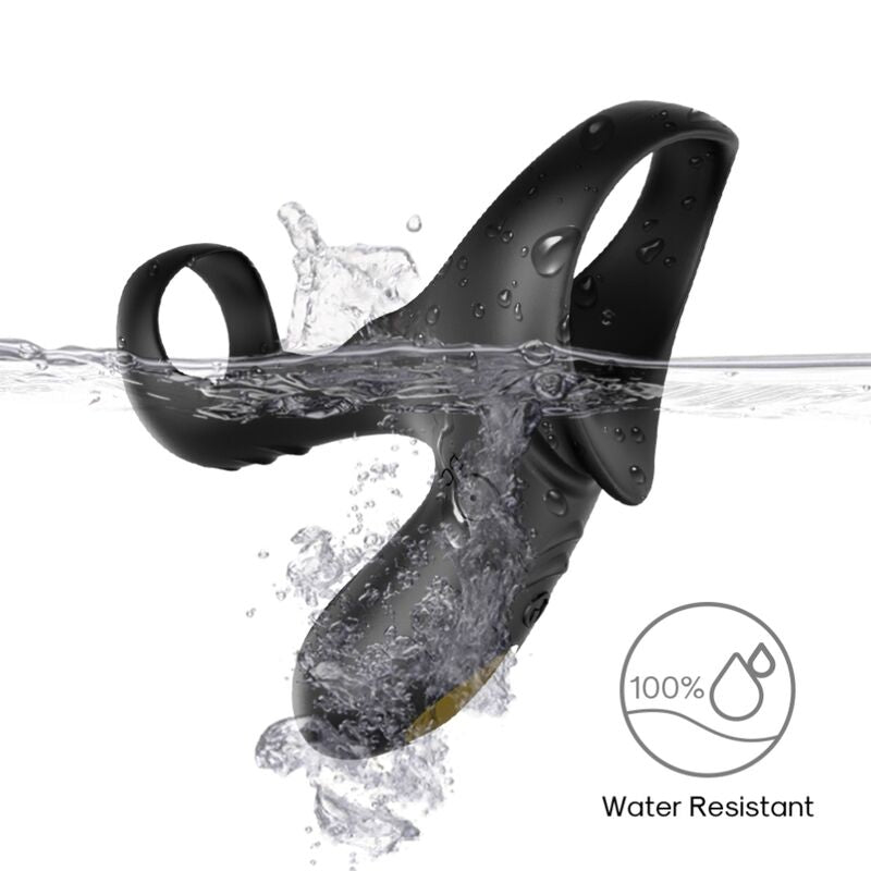 Anneau Pénien Vibrant Double Ranger Noir - Armony