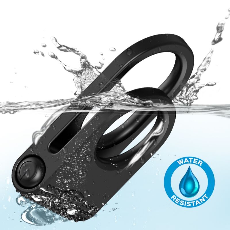 Anneau Pénien Vibrant Armony Twins Double Noir - Armony