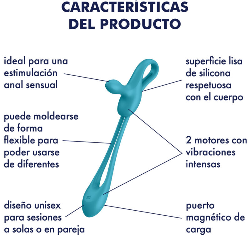 Multi-Vibromasseur Flexible Plug & Play 1 Bleu - Satisfyer