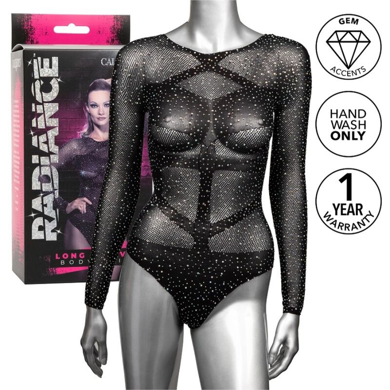 Body Radiance Manches Longues Strass Noir - CalExotics