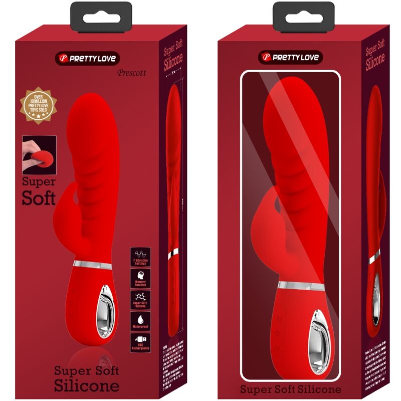 Pretty Love – Vibromasseur Multifonction Point G Prescott Rouge
