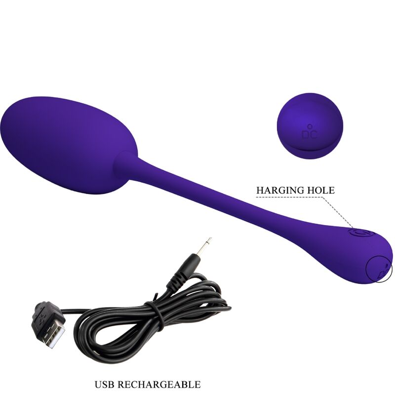 Pretty Love – Oeuf vibrant Rechargeable en silicone Knucker – Violet