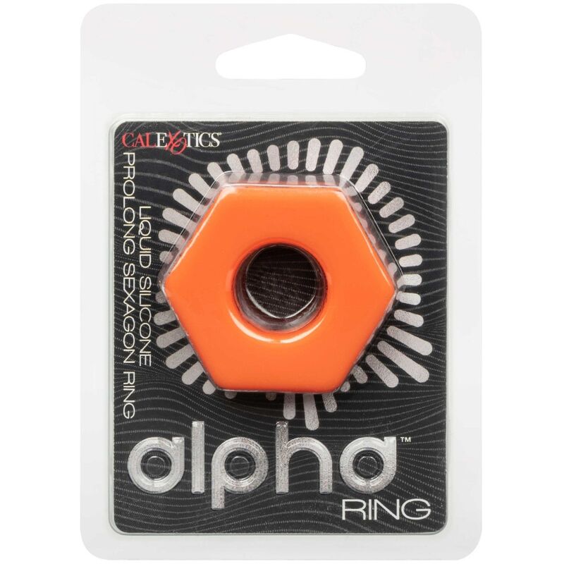 Anneau Pénien Alpha Liquid Silicone Prolong Sexagon Orange - CalExotics