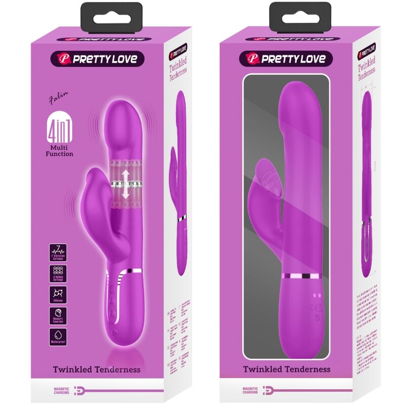Pretty Love – Vibromasseur Rabbit Multifonction 4 en 1 Violet