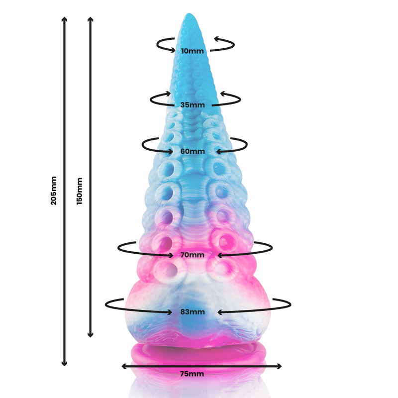 Gode Fantasy Tentacule Bleu Phorcys, Grande taille & Sensuel - Epic