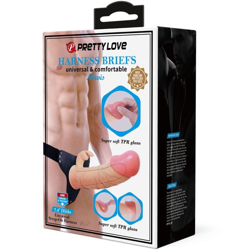 Pretty Love - Gode Ceinture Vibrant Beige / 19 cm