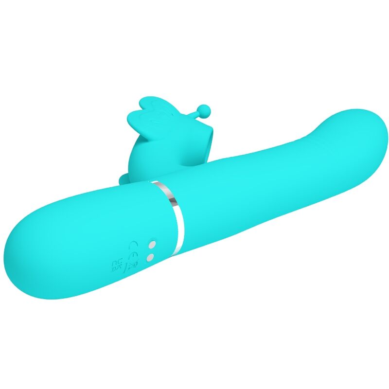 Stimulateur Rabbit Papillon Multifonction 4 en 1 Vert - Pretty Love
