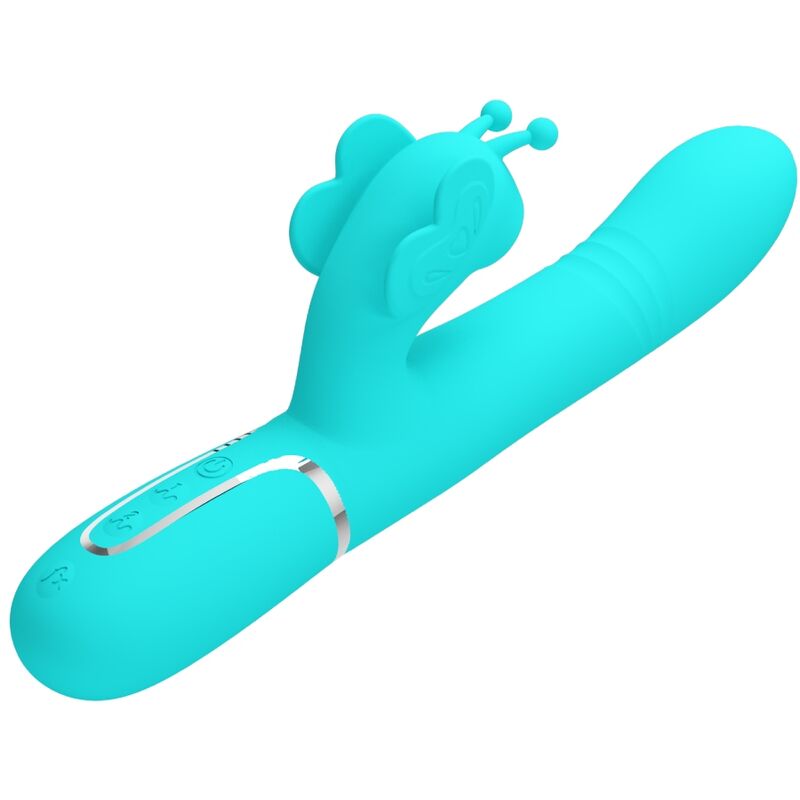 Stimulateur Rabbit Papillon Multifonction 4 en 1 Vert - Pretty Love