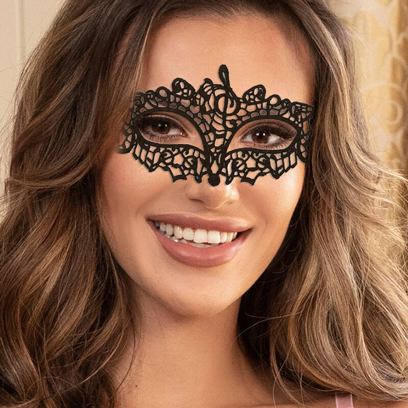 Masque de Séduction Dentelle Noire Modèle 2 - Queen Lingerie - QUEEN LINGERIE