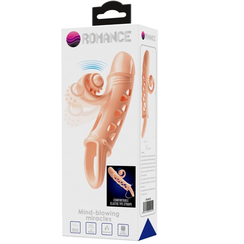 Romance - Gaine Pénis Vibrant avec anneau Beige