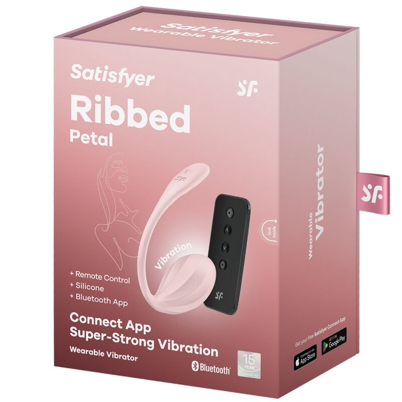 Œuf Vibrant Connecté Ribbed Petal Rose - Satisfyer