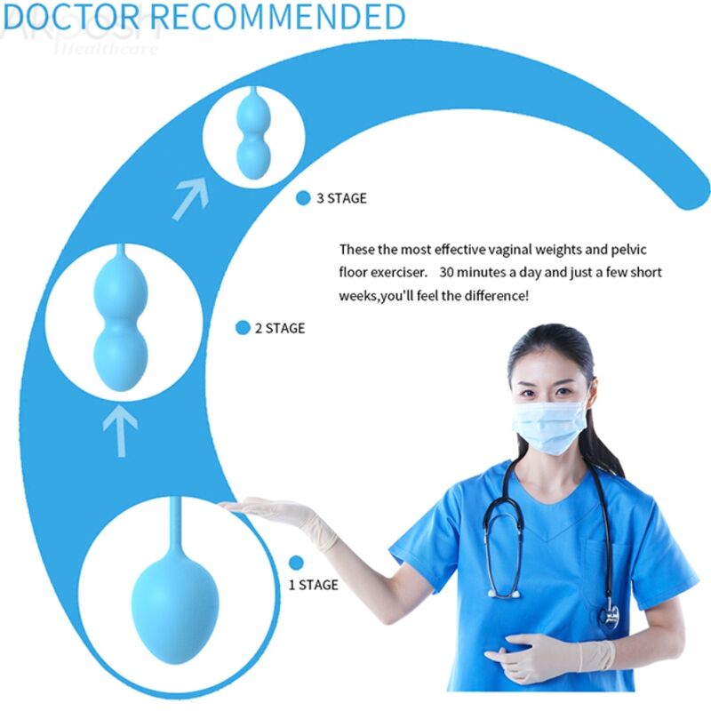 Armony – Kit de 3 Boules de Geisha Bleues en Silicone Renforcement du périnée