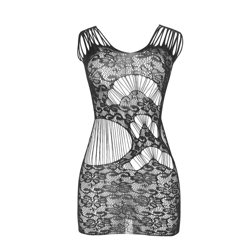 Robe Longue Résille Dos Ouvert Noire Taille Unique - Subblime - SUBBLIME DRESSES