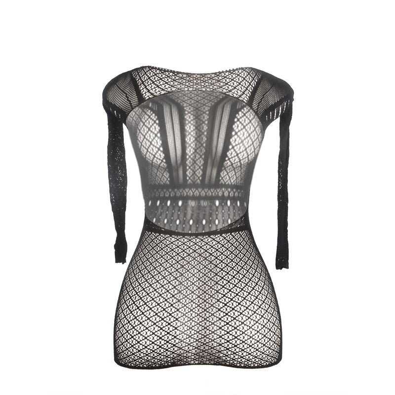 Robe Courte Résille Dos Nu Noire Taille Unique - Subblime - SUBBLIME DRESSES