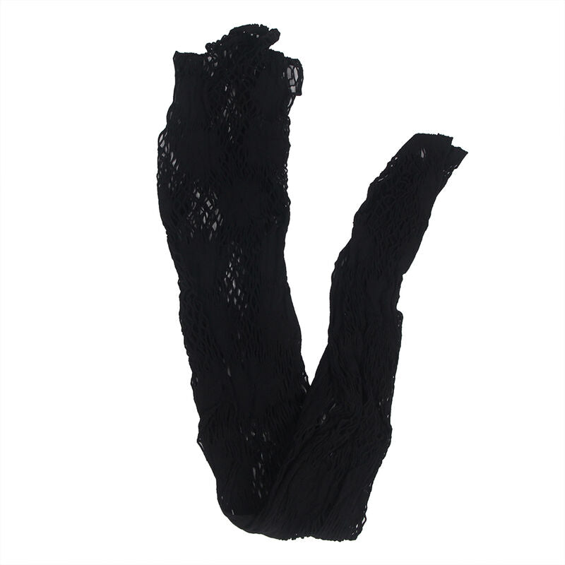 Bodystocking Résille Motif Robe Florale Noir - Subblime - SUBBLIME BODYSTOCKINGS