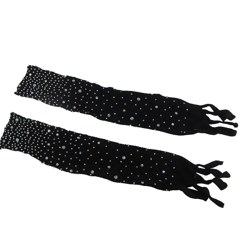 Bodystocking résille avec gants et diamants noir - Subblime - SUBBLIME BODYSTOCKINGS