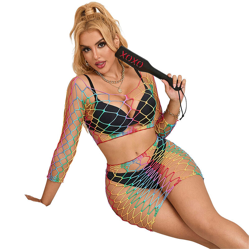 Ensemble Lingerie Résille 2 Pièces Arc-en-Ciel - Subblime - SUBBLIME SETS