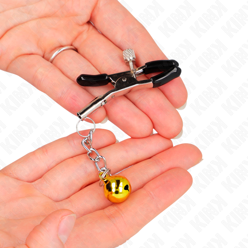 Pinces Tétons Pendentif Jingle Bell Or 6cm - Kink