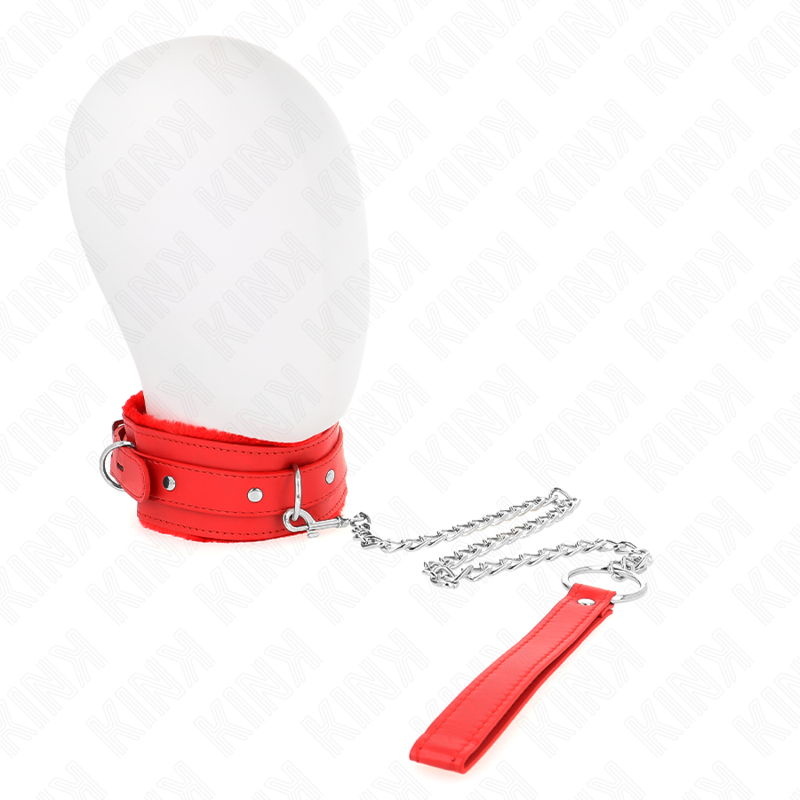 Collier avec laisse rouge 36-42 cm x 5,5 cm - Kink - KINK COLLAR & GAG