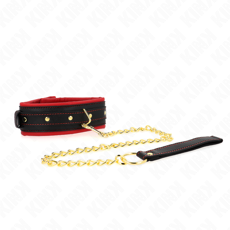 Collier avec Laisse Ajustable 33-48cm Tissu Uni - KINK - KINK COLLAR & GAG