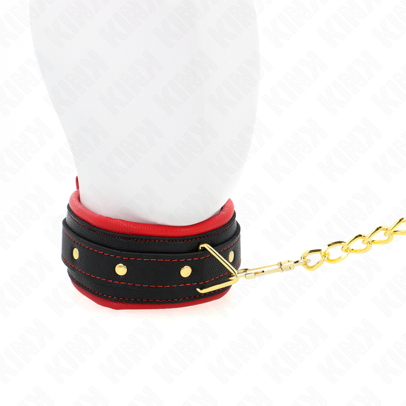 Collier avec Laisse Ajustable 33-48cm Tissu Uni - KINK - KINK COLLAR & GAG