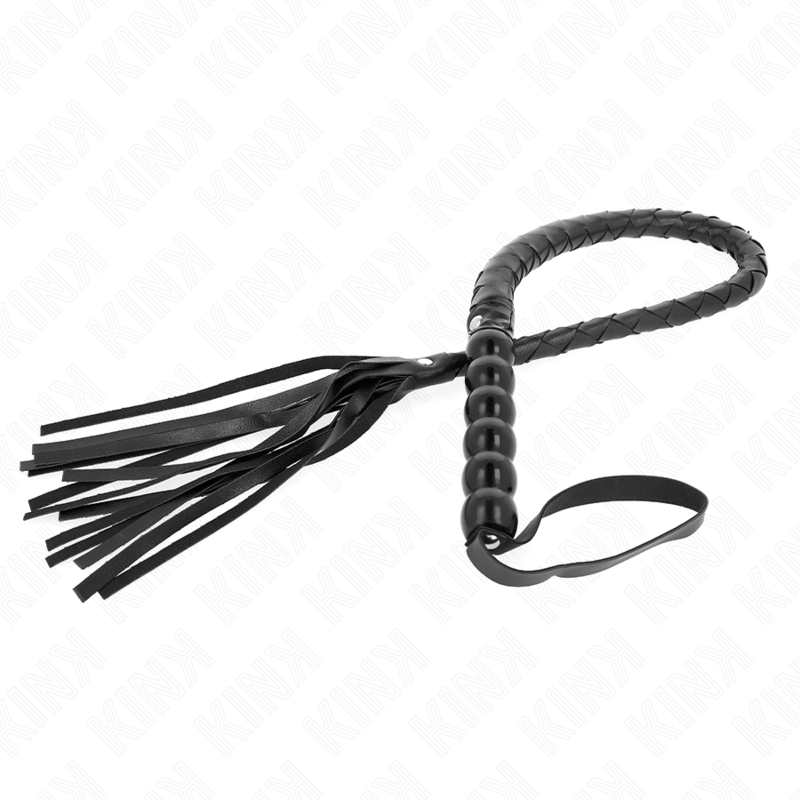 KINK - Fouet BullWhip BDSM avec manche en perles - 80 cm