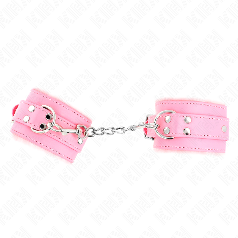 Menottes Doublées Fourrure Rose Réglables 17-29cm - KINK - KINK WRIST RESTRAINT