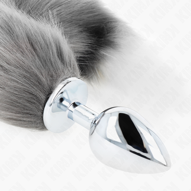 Plug Anal Queue de Renard Gris Synthétique 40 cm - Taille L