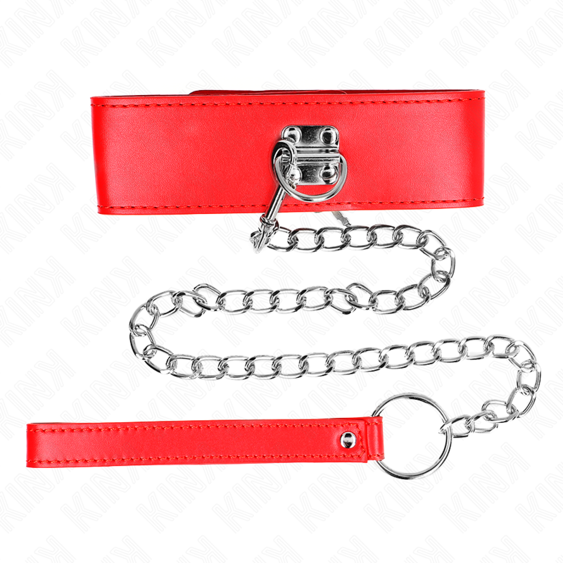 Kit Bondage Collier Laisse 65cm Bracelet Rouge - KINK - KINK COLLAR & GAG