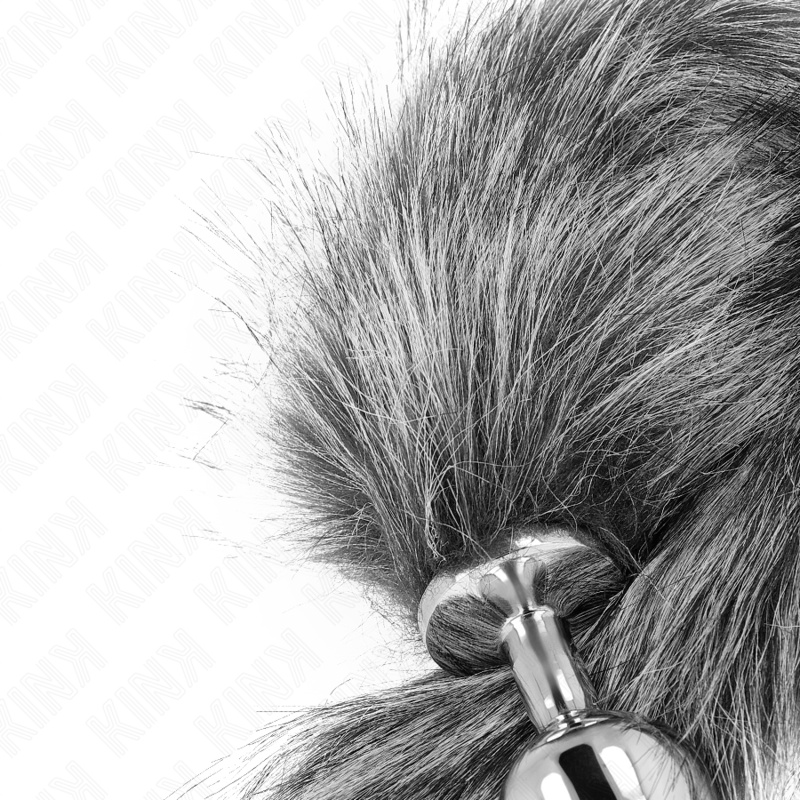Plug Anal Queue de Renard Gris Synthétique 40 cm Taille M - KINK