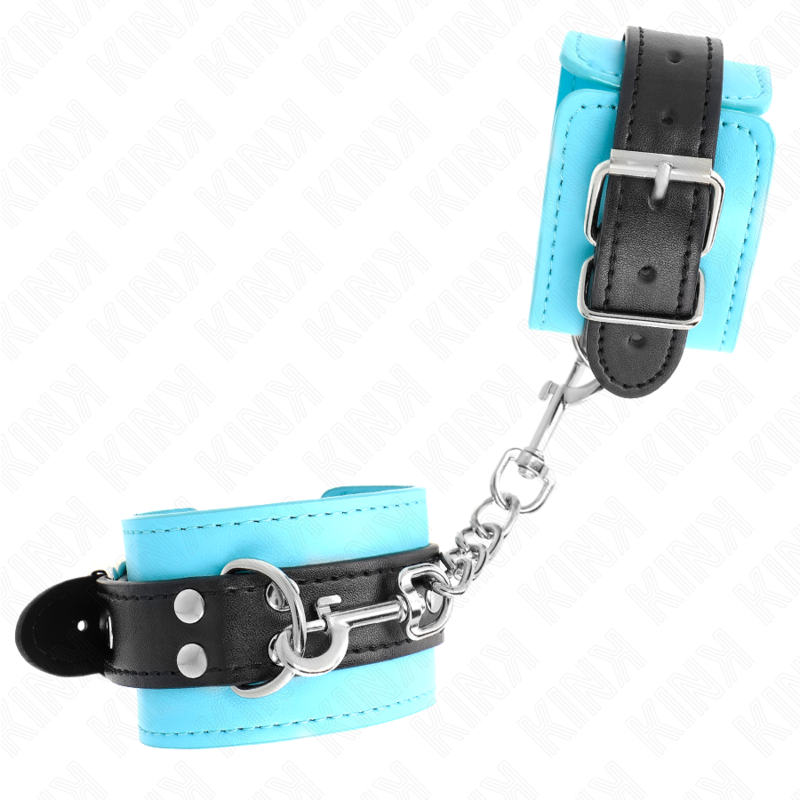Bracelets de Contrainte Doublés Fourrure Bleu Ajustables - KINK - KINK WRIST RESTRAINT