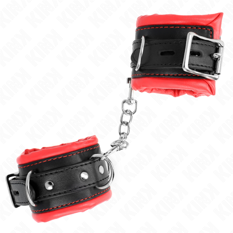 Menottes BDSM Lourdes Fourrure Rouge Ajustables - KINK - KINK WRIST RESTRAINT