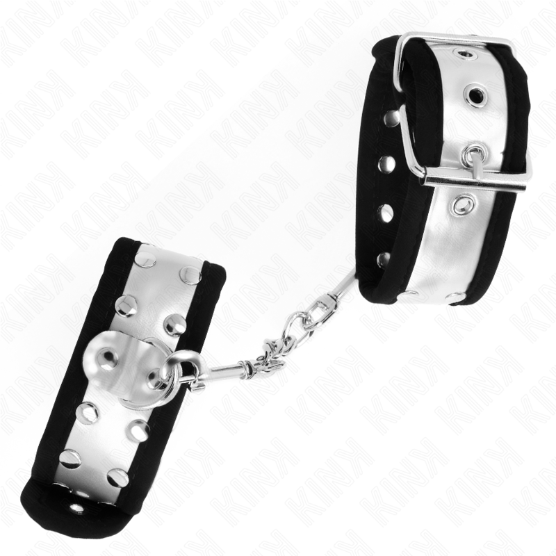 Appui-Poignets BDSM Fins Noir/Argent 30x4cm - KINK - KINK WRIST RESTRAINT