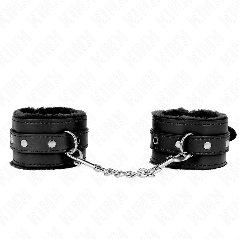 Appui-poignets fourrure premium noir ceinture réglable - Kink - KINK WRIST RESTRAINT