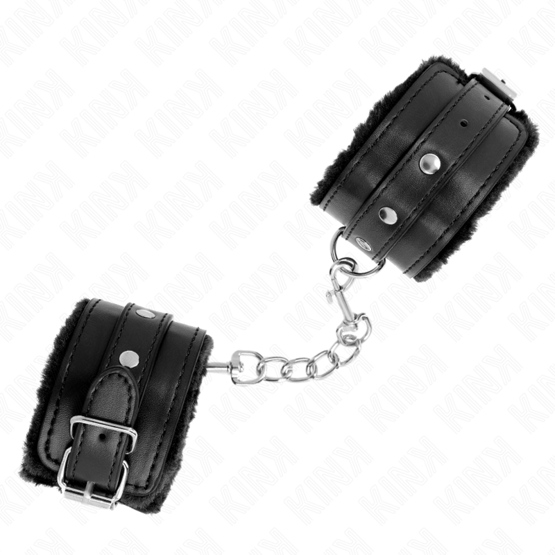 Appui-poignets fourrure premium noir ceinture réglable - Kink - KINK WRIST RESTRAINT