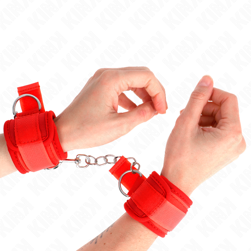 Menottes Néoprène Rouge 42 x 5 cm - Kink - KINK WRIST RESTRAINT